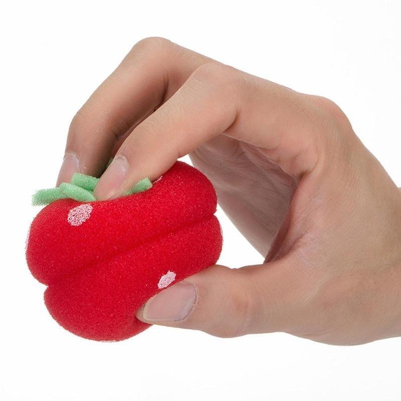 6 Pcs Pink Color Balls Soft Sponge Hair Curler Rollers Hair Accessory Hair Pins