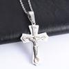 Vintage Jesus Crucifix Stainless Steel Cross Pendant Necklace Charms for Chain Women Men Christian Religious Jewelry Accessories