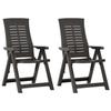 VidaXL Garden Reclining Chairs 2 Pcs Plastic Anthracite