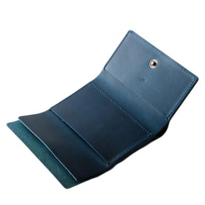 Кошелек Мини Кошелек Натуральная Кожа Straccio Компактный Кошелек Trifold Кошелек Liscio Buttero Синий [MPIU]
