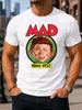 MAD Since 1952 Redhaired Comic Boy Portrait In a Green Circle Graphic with Vivid Centered Artwork Unisex All T-Shirt