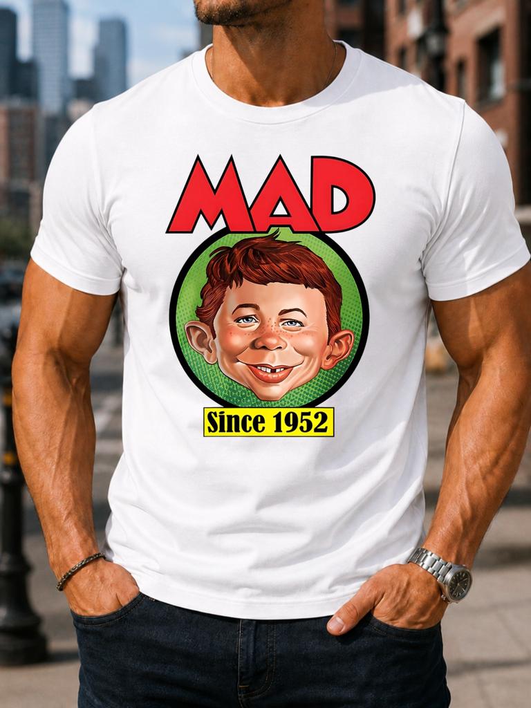 MAD Since 1952 redhaired comic boy portrait in a green circle graphic with vivid centered artwork Unisex All T-Shirt