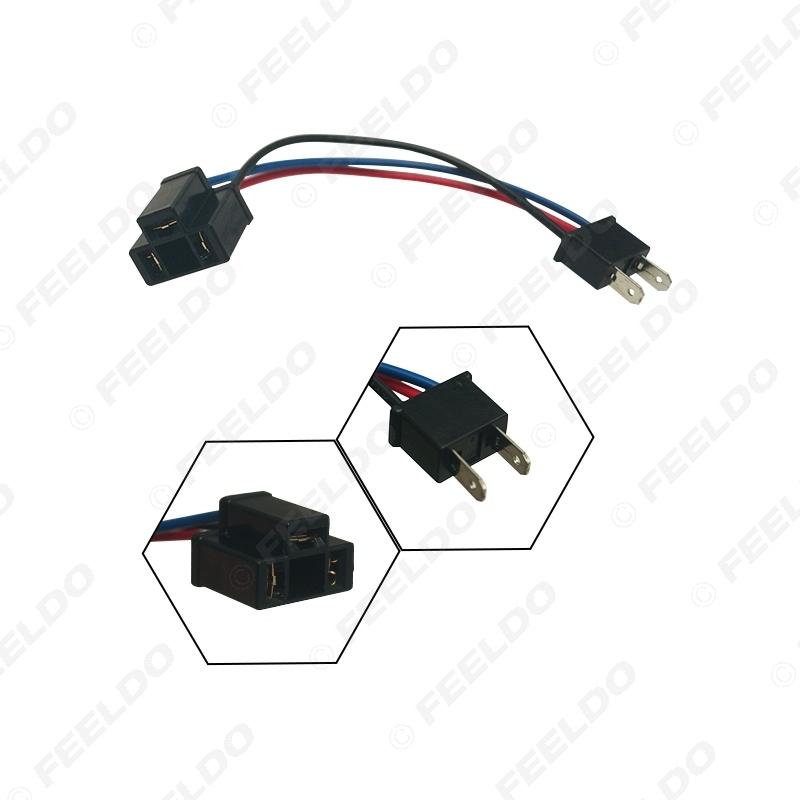 FEELDO Car 12V/24V H7 To H4 Plug Power Cable Wire Harness Extension Cable for HID Conversion Kit Ballast to Stock Cable