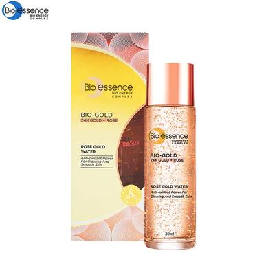 Bio-Essence Bio-Gold, 24-каратное золото + роза, розовая вода, антиоксидантная сила для сияющей и гладкой кожи, 30 мл.