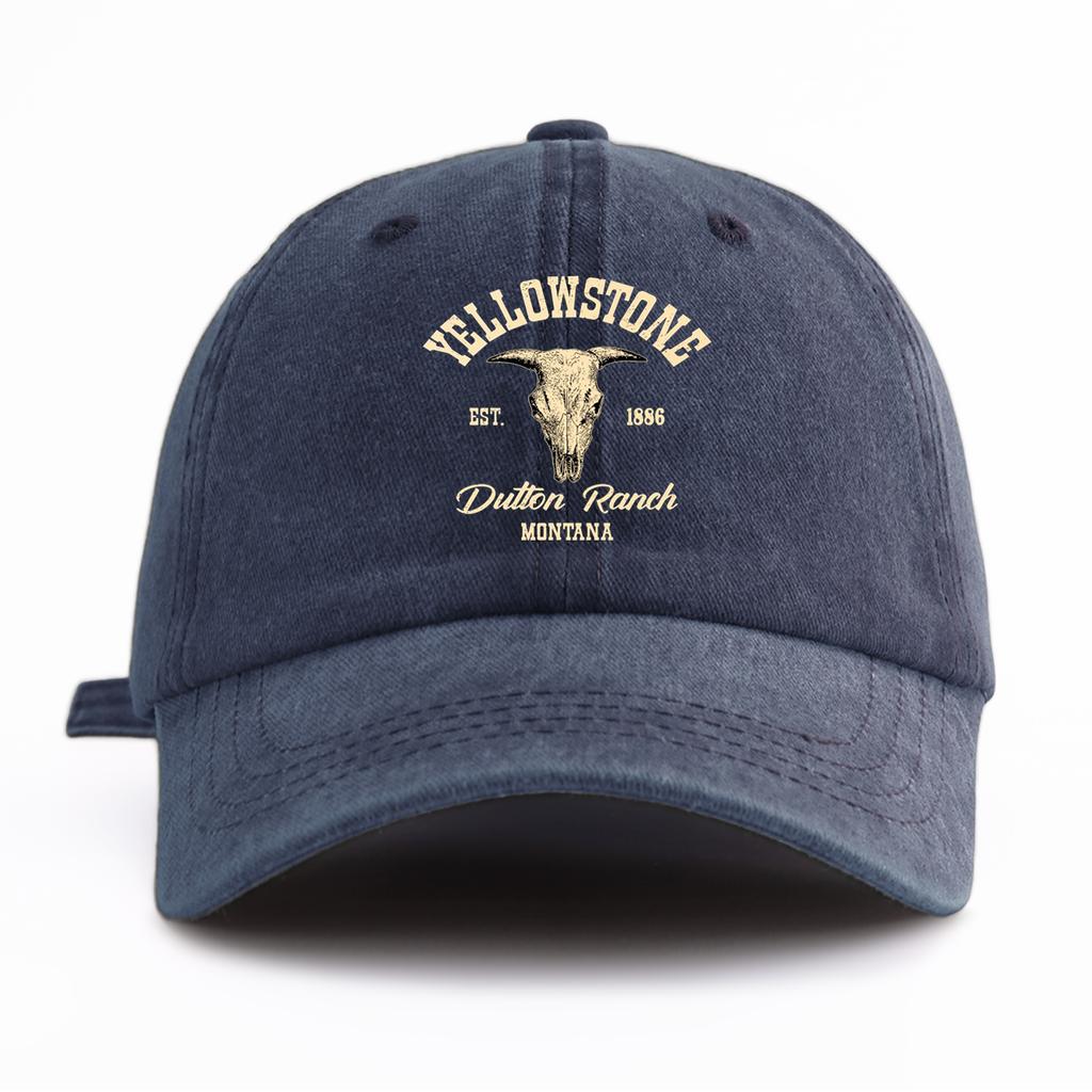 pc Yellowstone Print Washed Baseball Cap for Adults Minimalist Retro Style Casual Soft Adjustable Dad Hat Perfect As Gift