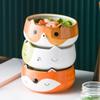 Ручная роспись Лиса Кошка Собака Миски Милая Миска с Животным для Салата Фруктов Лапши Риса Супа Креативная Керамика Подглазурная Детская Посуда
