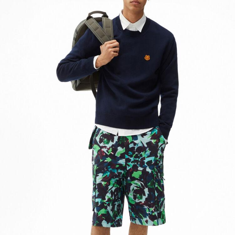 KENZO Sweaters Men's Blue Crew Neck Moderate Heavyweight FB65PU6423TA-79