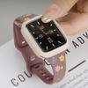 Милый цветной силиконовый ремешок с цветами для Apple Watch 42 мм 46 мм 44 40 мм 49 45 38 41 мм, тонкий ремешок для iwatch 10 9 8 SE 7 6 5 для девушки