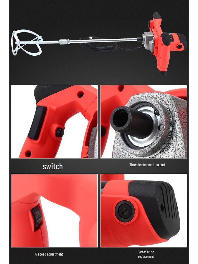 16-Plane Electric Drill with Forward/Reverse Rotation, Speed Control, and Mixing Functions for Cement, Paint, and Putty