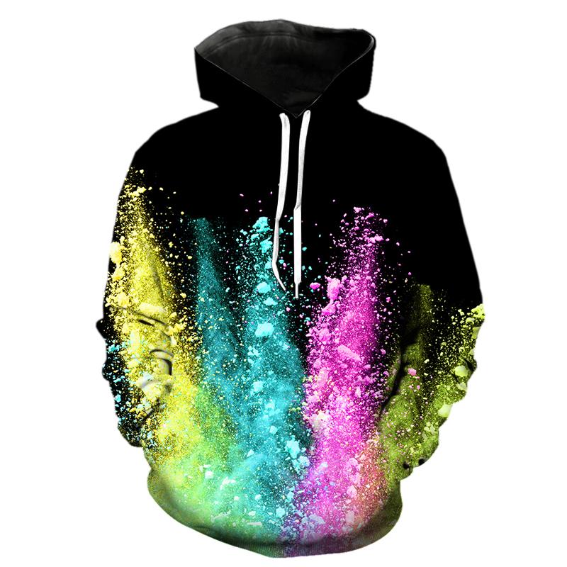 Новые мужские толстовки с капюшоном 3D Printe Powder Splash Tie Dye Pattern женские унисекс парные модные повседневные осенне-зимние толстовки топы