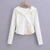 Fall Fashion Cropped Hoodies Women Full Zip Up Hoodie Korean Fashion Sweatshirts Hooded Cute Long Sleeve Crop Top Sexy Slim