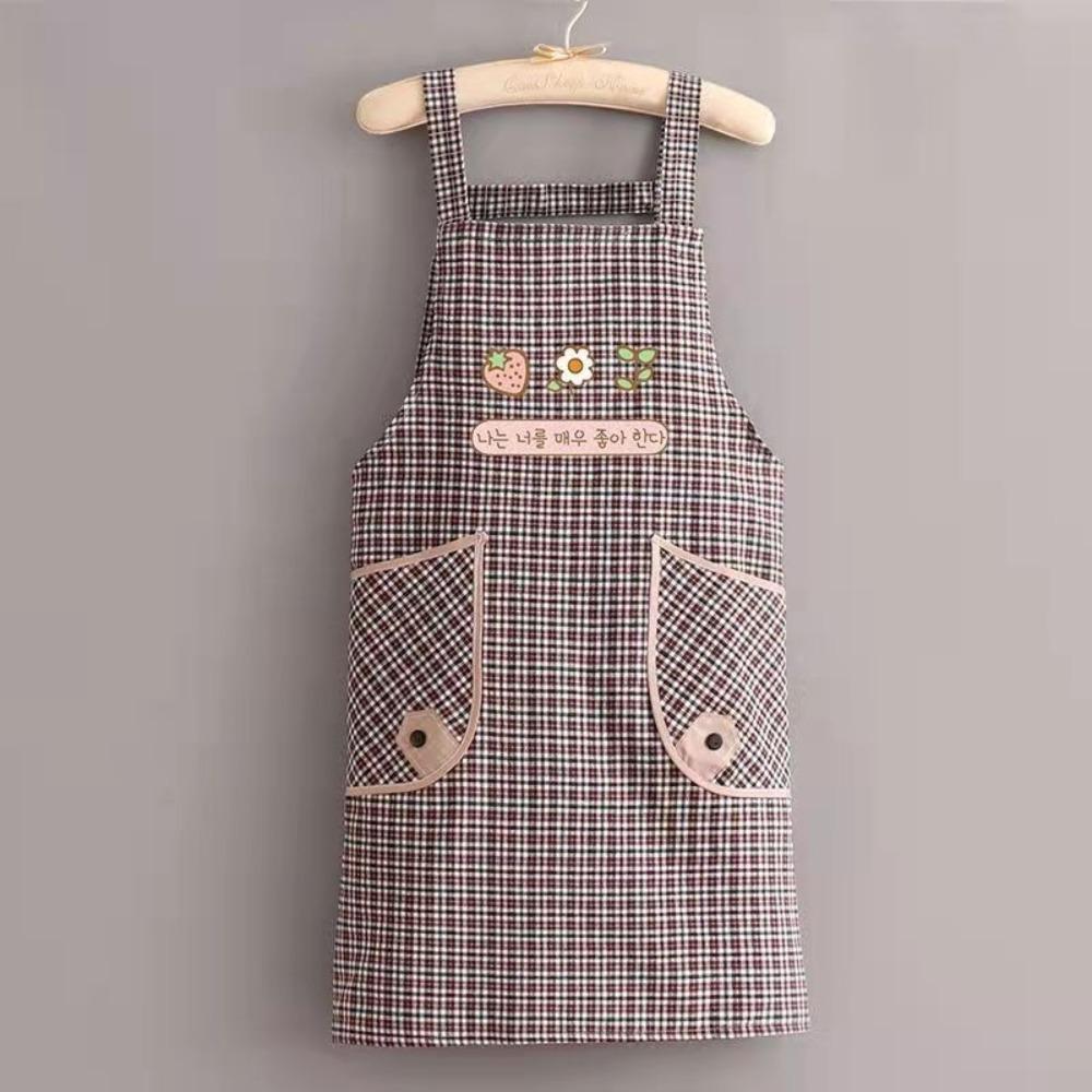 Breathable Kitchen Apron Flower Cooking Smock New Catering Work Clothes for Women Girl