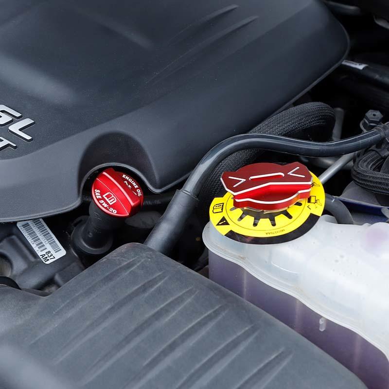 Engine Oil Radiator Decorative Cover Protective Sticker For Dodge Challenger For Dodge Charger 2009 Up For 300C 2012 Up ABS Interior Accessories