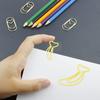 100pcs Paper Clips Portable Mini Cute Banana Shape Rustproof Electroplated Metal Paperclips Office B