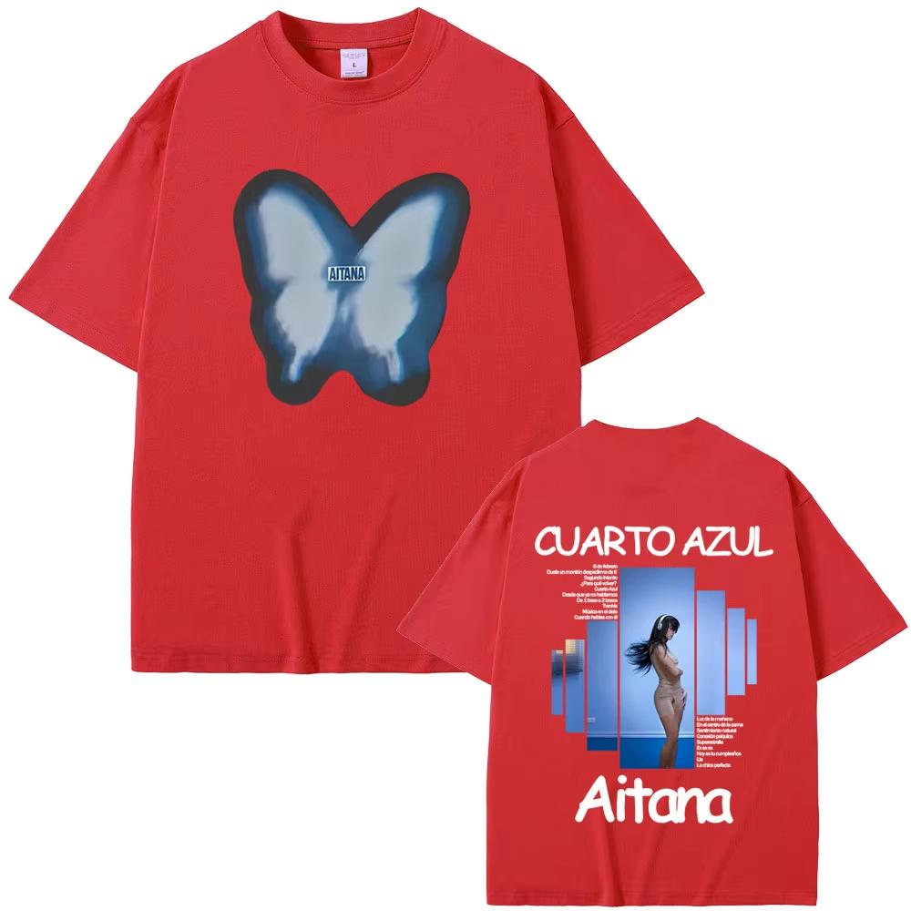 Hot Sale Singer Aitana Cuarto Azul Album Graphic Tshirt Unisexs WOMEN Fashion Pop Music T Shirts Cotton Casual Oversized Tshirts