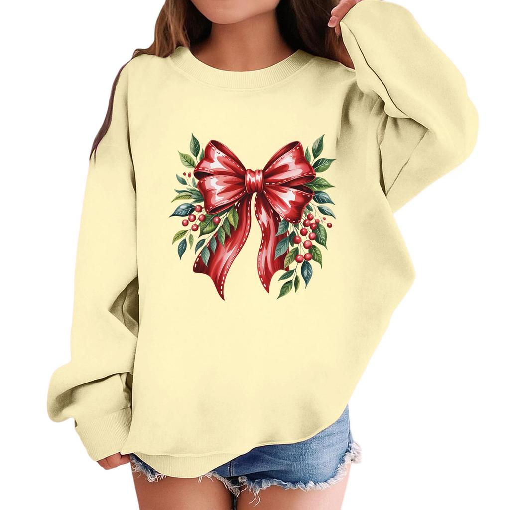 Children's Fashionable Casual Long-sleeved Loose Christmas Print Pullover Sweatshirt