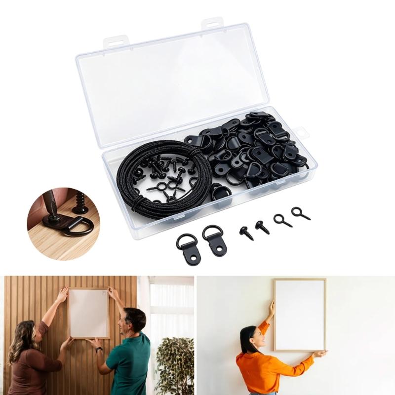 131-Piece Frame Hanging Supply with Picture Wire and Screws, Hardware Set for Wall Art and Photo Frame Mounting
