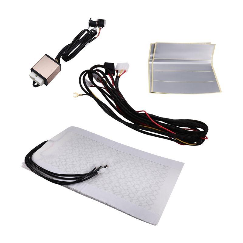 Car Seat Heater Kit Universal Built-In 2 Seats Heating Pads 3-Level Control Switch System