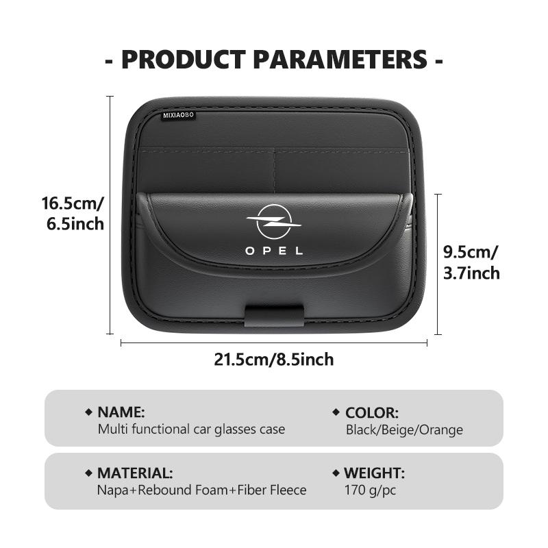 Car Glasses Case Multi Functional Auto Sunglass Holder With Pocket For Opel Vectra Zafira Meriva Mokka Grandland Vivaro Antara MH8
