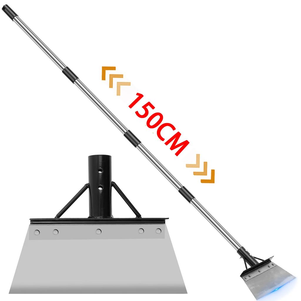 Cleaning Shovel Stainless Steel Garden Moss Weeding Shovel with Adjustable Length Handle Outdoor Farm Planting Tool