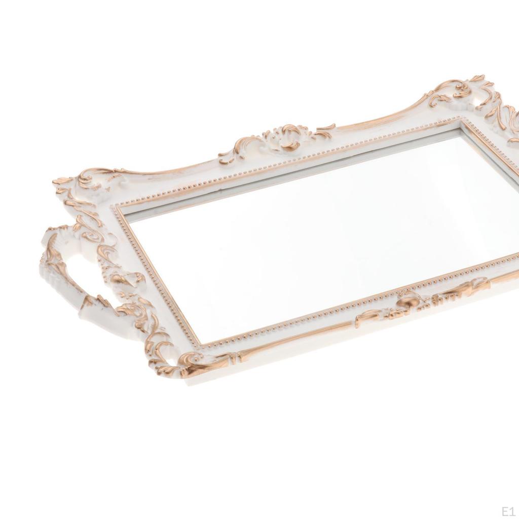 Декоративный сервировочный поднос, зеркальный лоток-органайзер для ювелирных изделий, туалетные лотки для