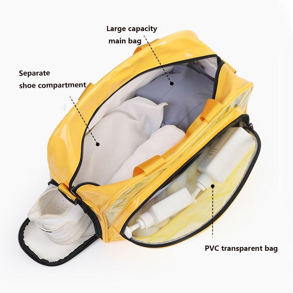 PVC Swimming Storage Bag Large Capacity Clear Wash Bag Casual Beach Handbag Travel
