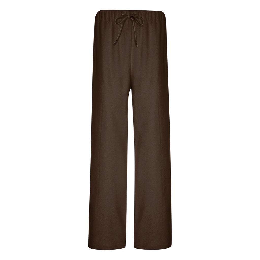 Women's Warm Shaker Velvet Elastic Waist Drawstring Solid Color Casual Pants