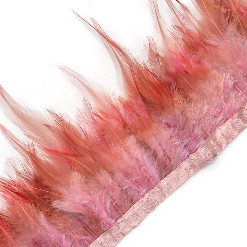 Dyeing Rooster Feathers Trim 4-6Inch Chicken Feather Fringe Ribbon for Clothing Accessories Wedding Decoration Plumas for Crafts