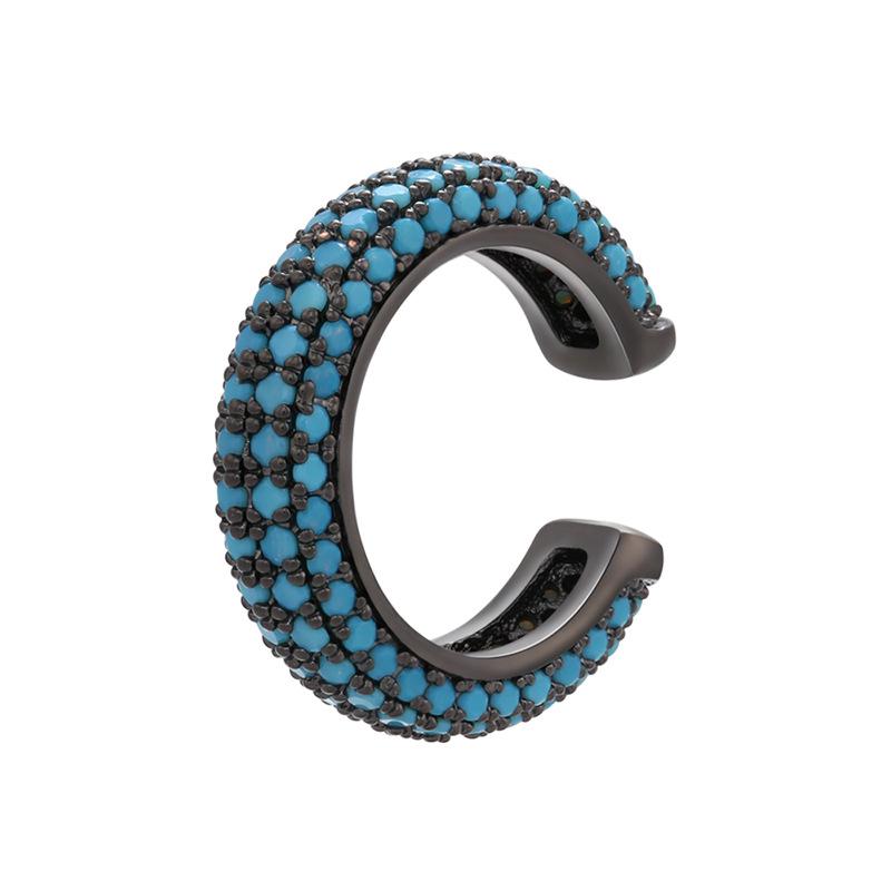 «Серьги-каффы с микроинкрустацией из цветного циркония, медь с покрытием из 18-каратного золота»