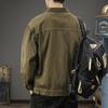 Trendy Brand Heavy Retro Tooling Denim Jacket Men'S Loose Large Size American Casual Ruffian Handsome Lapel Jacket Tide