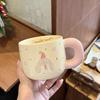 Высококачественная кружка с крышкой и ложкой, милая керамическая чашка, бытовая чашка для воды, женская офисная чашка для кофе и завтрака, парная