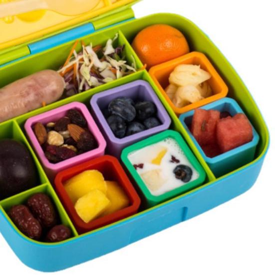 Lunch Box Salad Dressing Containers Reusable BPA-Free Leak-proof with Lid Microwave-safe Silicone Containers