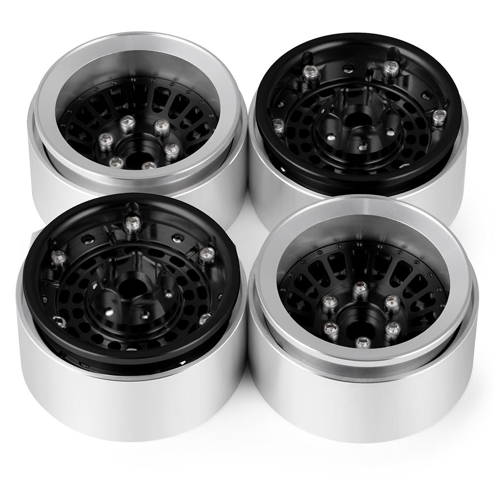 AXSPEED 4Pcs Aluminum Alloy 30mm 1.9 inch Beadlock Wheel Rims Hubs for Axial SCX10 TRX-4 1/10 RC Crawler Car Upgrade Parts