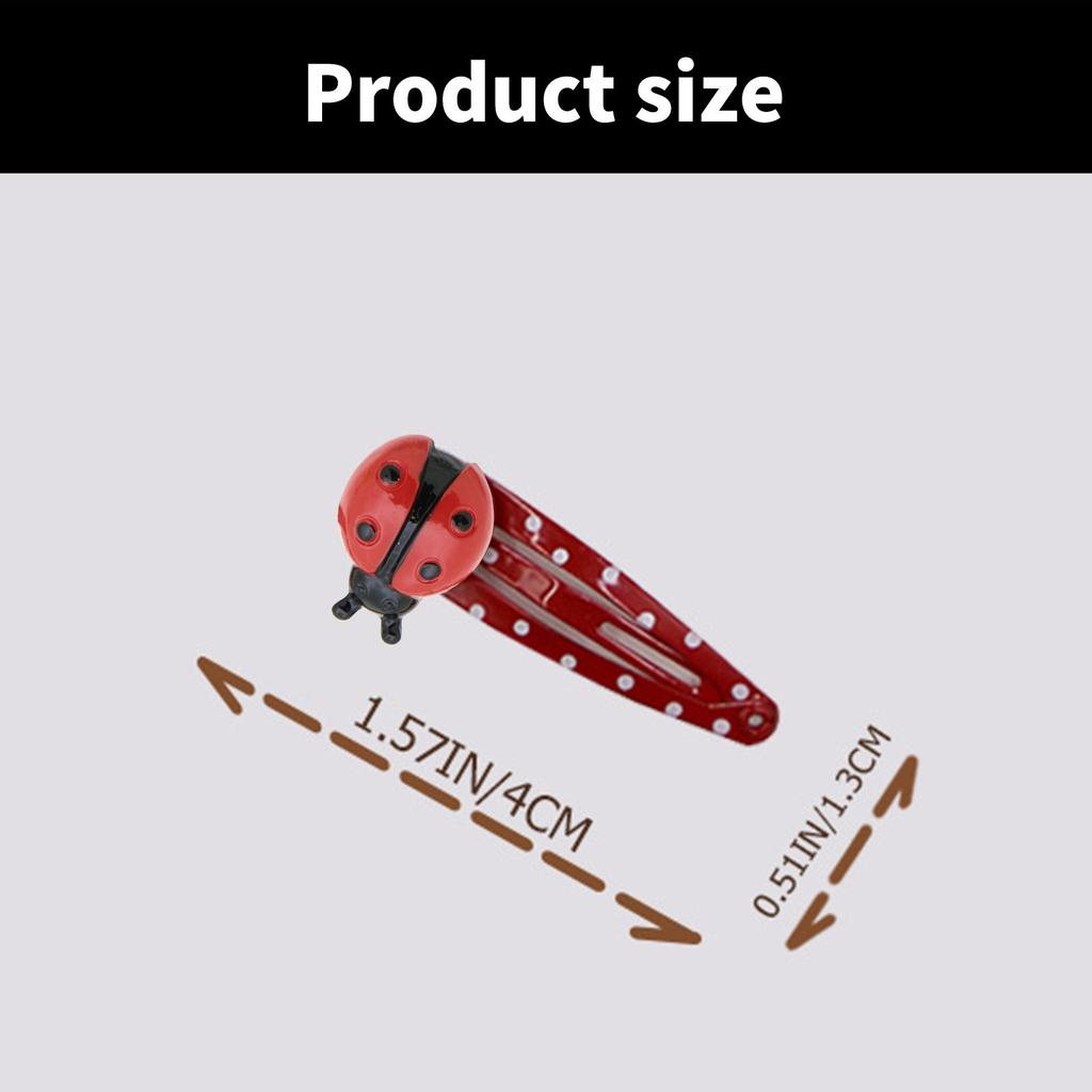 Ladybug Hair Clip for Birthday Party Cartoon Animal Hair Clip Sidepin Women Girl Lovely Barrettes Headwear 4Pcs