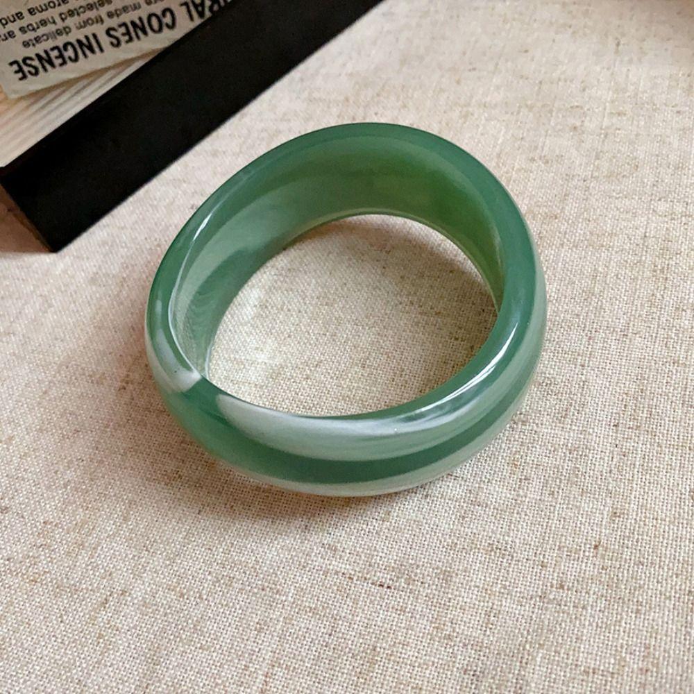 Resin Round Wide Bracelet Exaggerated Retro Geometric Bangle Irregular Acrylic Bangle  Daily