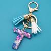 Colorful Acrylic Initial Tassel Keychain - Fashionable Jewelry