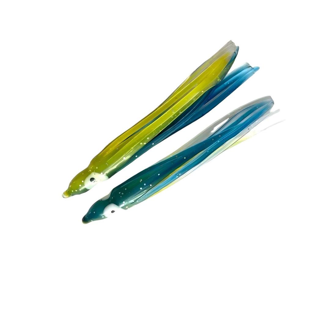 Ready Stock Weiyu High-quality 2.5/3.5/4.5inch Small PVC Octopus Skirt Soft Fishing Lure Glow-in-the-dark Eye for Saltwater 5pcs