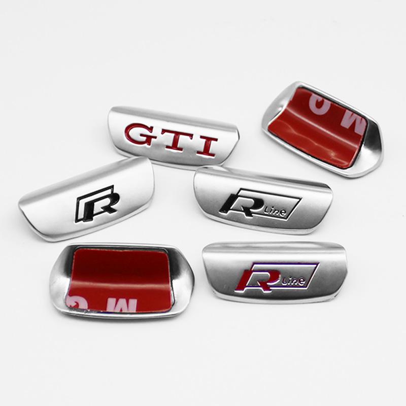 For Volkswagen Car Steering Wheel Accessories Metal Stickers Accessories For VW GTI R Line Polo Golf Passat Scirocco Tiguan Jetta T-ROC Touareg zs0