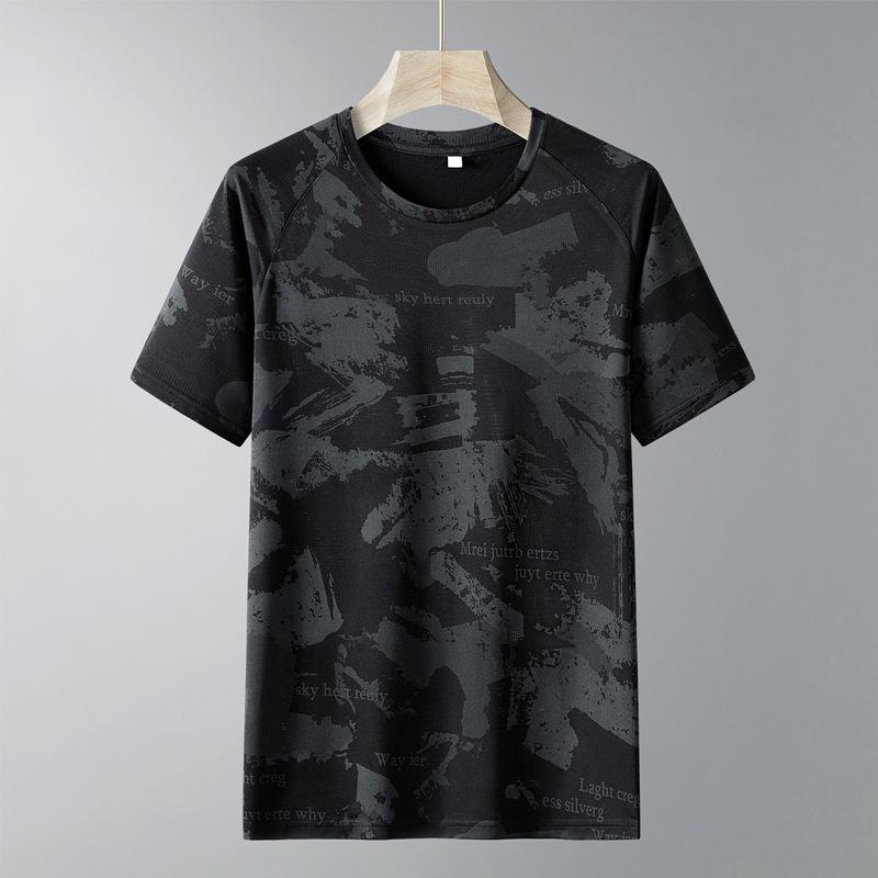 Ice Silk Men's Short Sleeved Summer Thin T-shirt Loose Oversized Handsome Casual T-shirt