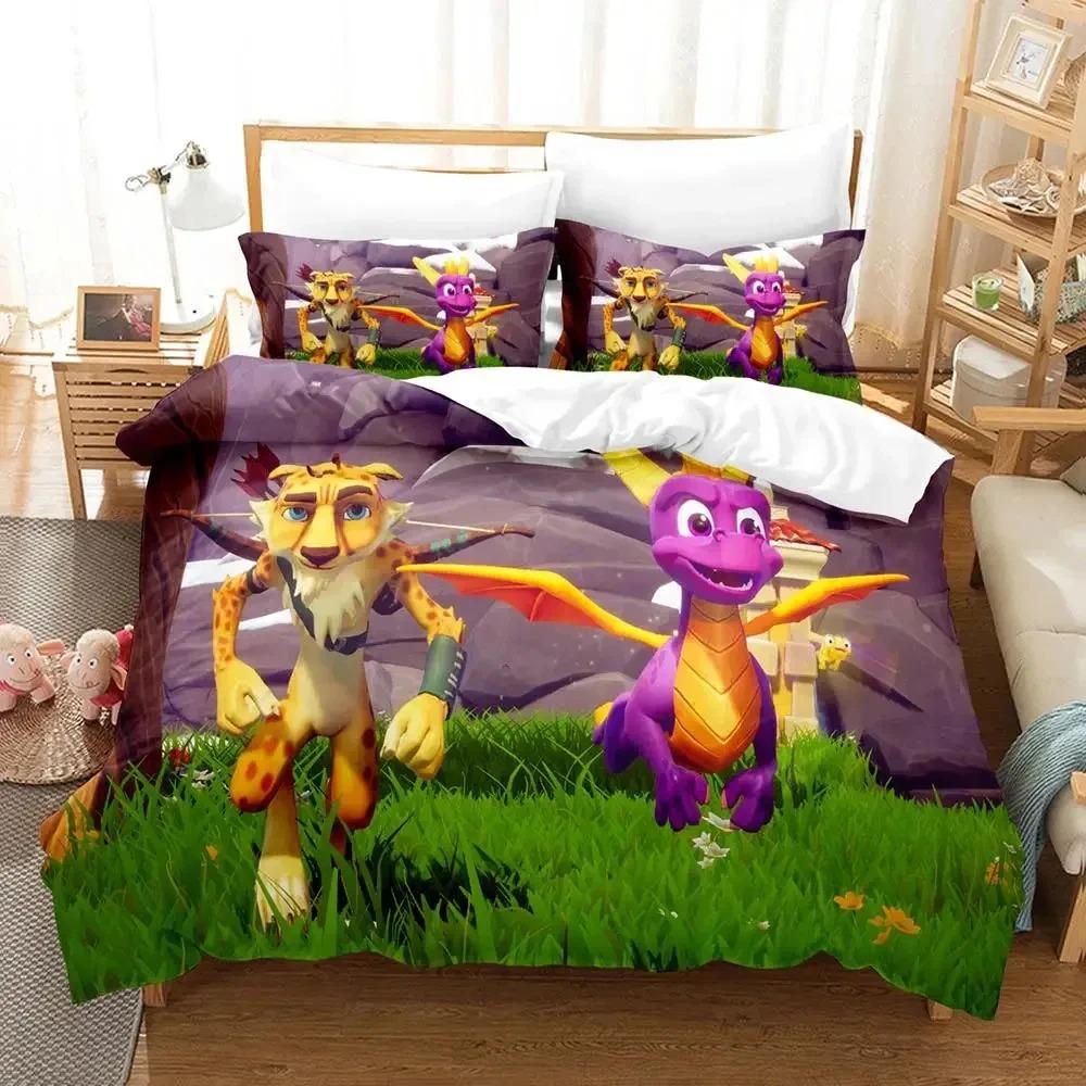 Комплект постельного белья Spyro Reignited Triology для взрослых мальчиков пододеяльник комплект для кровати одинарный полуторный двуспальный королевский комплект постельного белья мягкий и удобный