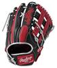 Rawlings HYPER TECH COLORS Baseball Glove for Throw Men's (GS5FHTCY719) Softball, All-Around, Black/Scarlet, 12.75 Inches, Right-Handed