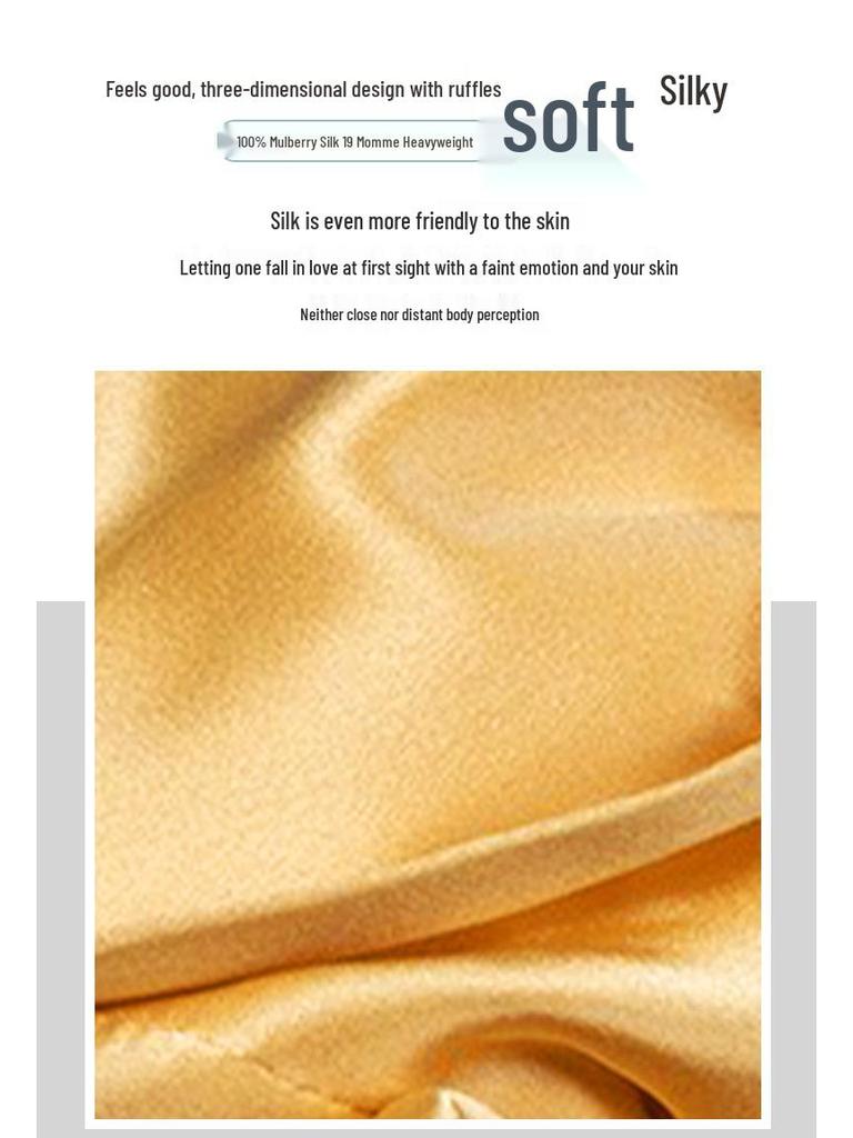 Mulberry Silk Double-Layer Pleated Sleep Cap for Hair Protection