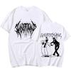 Men Double Sided Print T-shirt Fashion Hip Hop Metal Gothic Rock T Shirt Oversized Loose Streetwear
