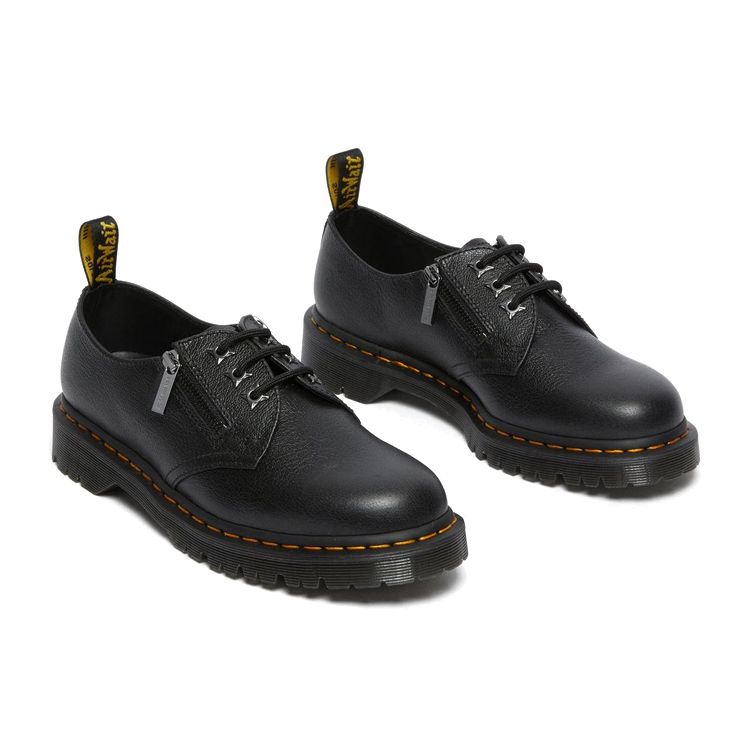 Dr. Martens 1461 Zip Tumbled Leather Fashion Comfortable Casual Shoes Women Shoes Black 26582001