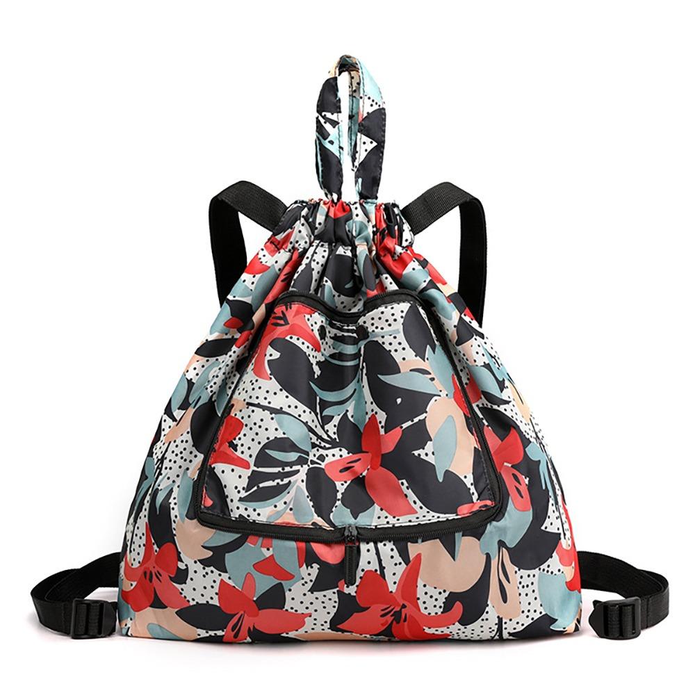 Lightweight Drawstring Bag Multifunctional Folded Backpack Portable Shopping Bag Camping