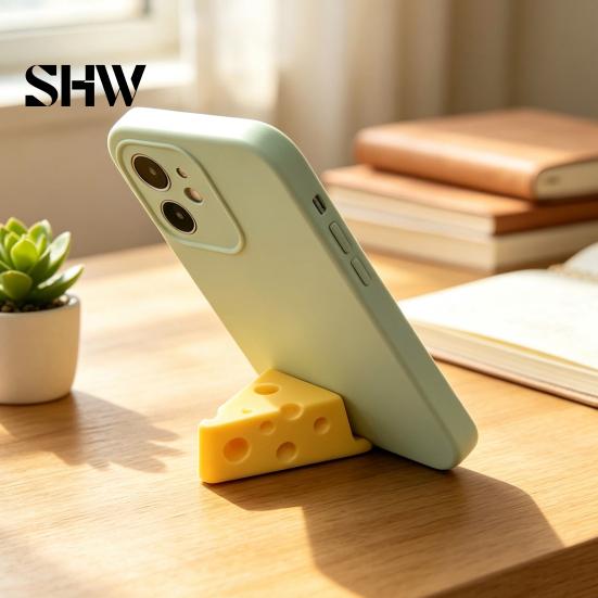 Стабильный держатель для телефона 3D-печатный сырный держатель, милый мини-крепление с держателем из твердого материала, кольцо-брелок, легкая портативная настольная подставка для