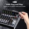 BOMGE Pro Mixer 6-Channel Mixer Console with 99 DSP Effects, +48V Phantom, Bluetooth, USB Interface, 2 AUX, and FX Processor for Studio Recording and
