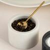 Marble Salt & Pepper Bowl Set: Modern Kitchen Cellar with Brass Spoons