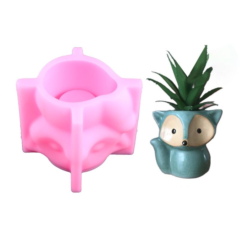 3D Animal Flowerpot UV Epoxy Mold  Vase Concrete Plaster Resin Silicone Mould