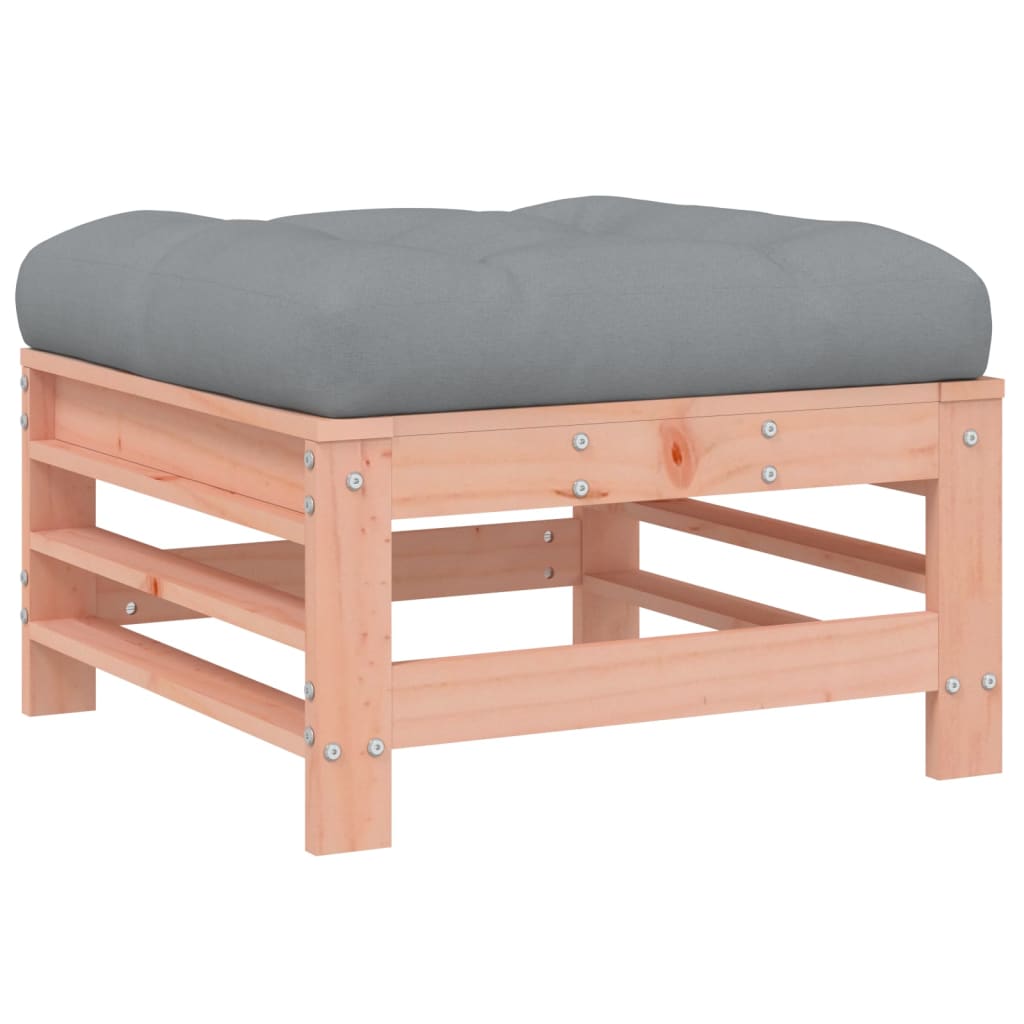 Garden Stool with Cushion Solid Douglas Fir Wood